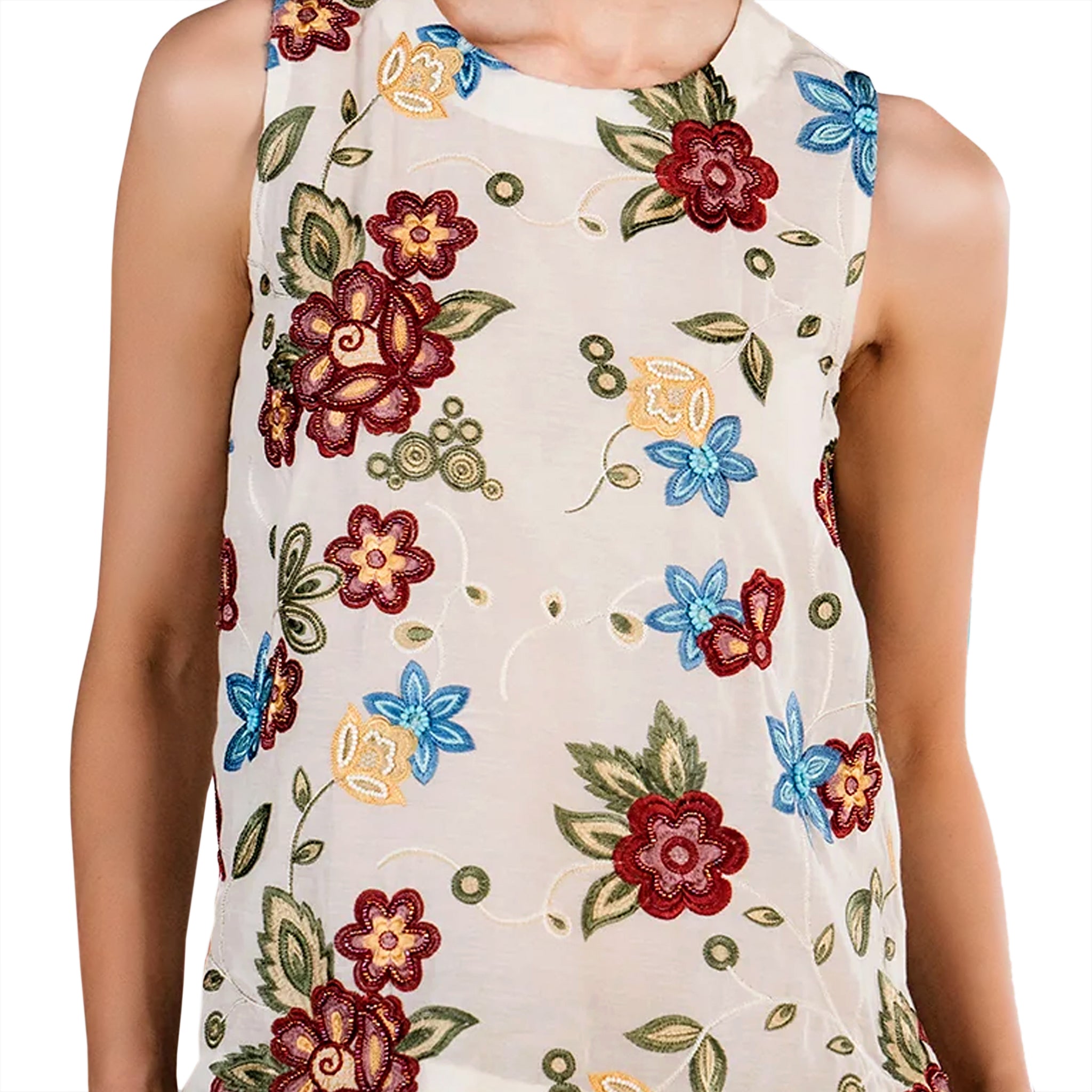 Women’s White Floral Embroidered Top