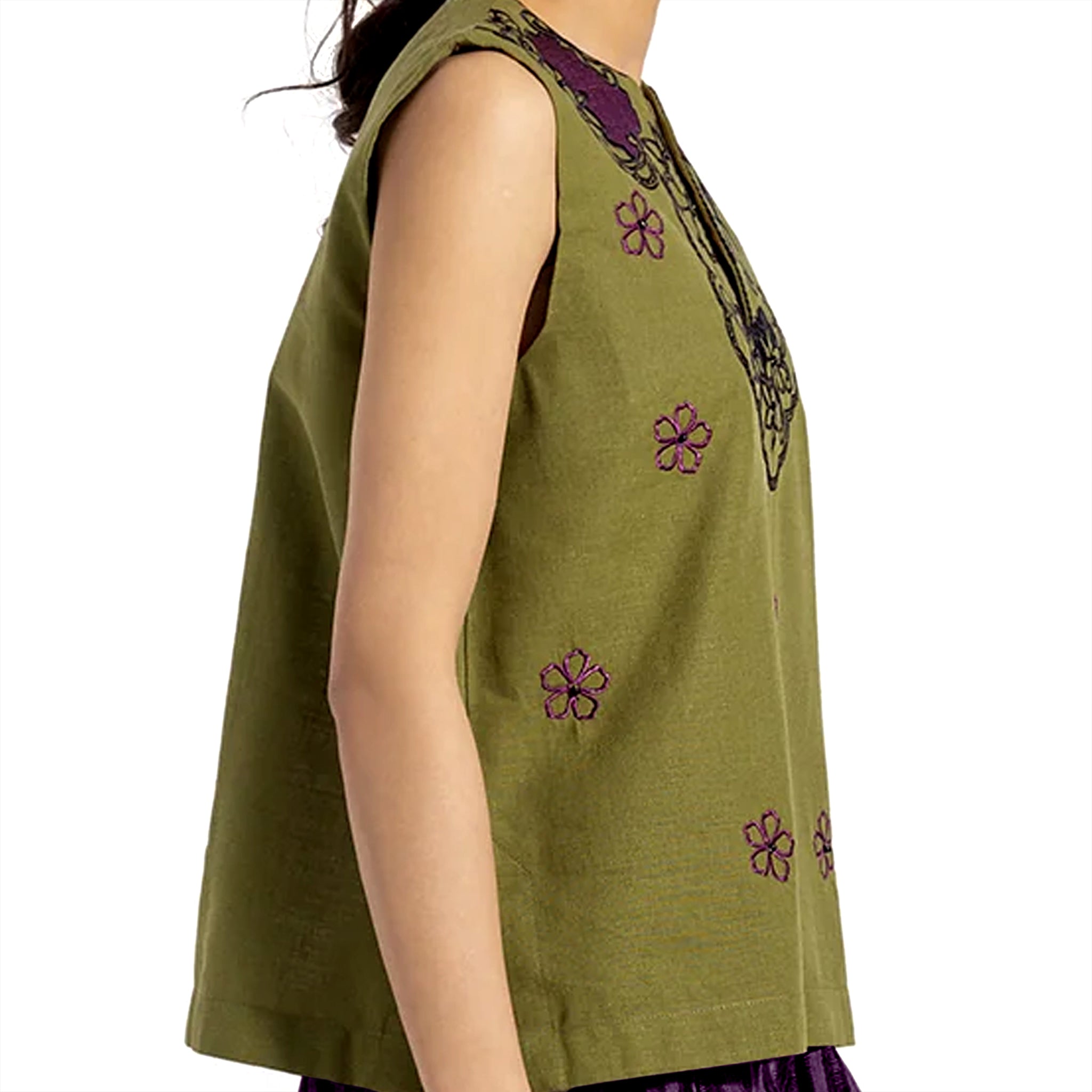 Women’s Green Embroidered Top
