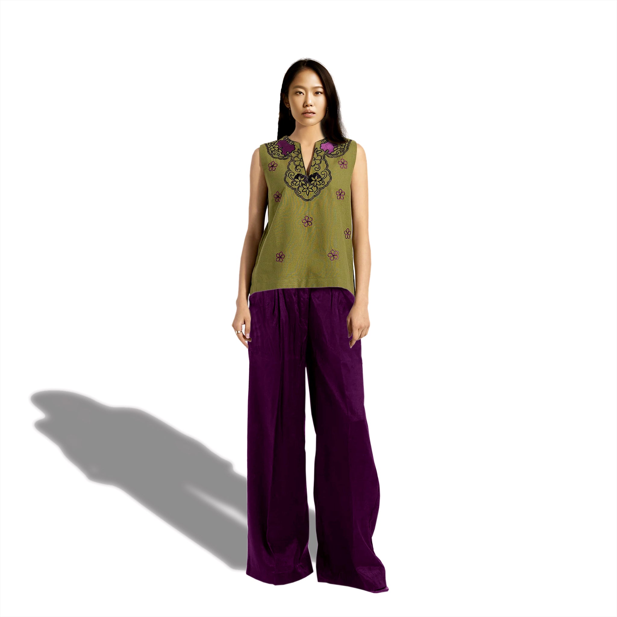 Women’s Green Embroidered Top