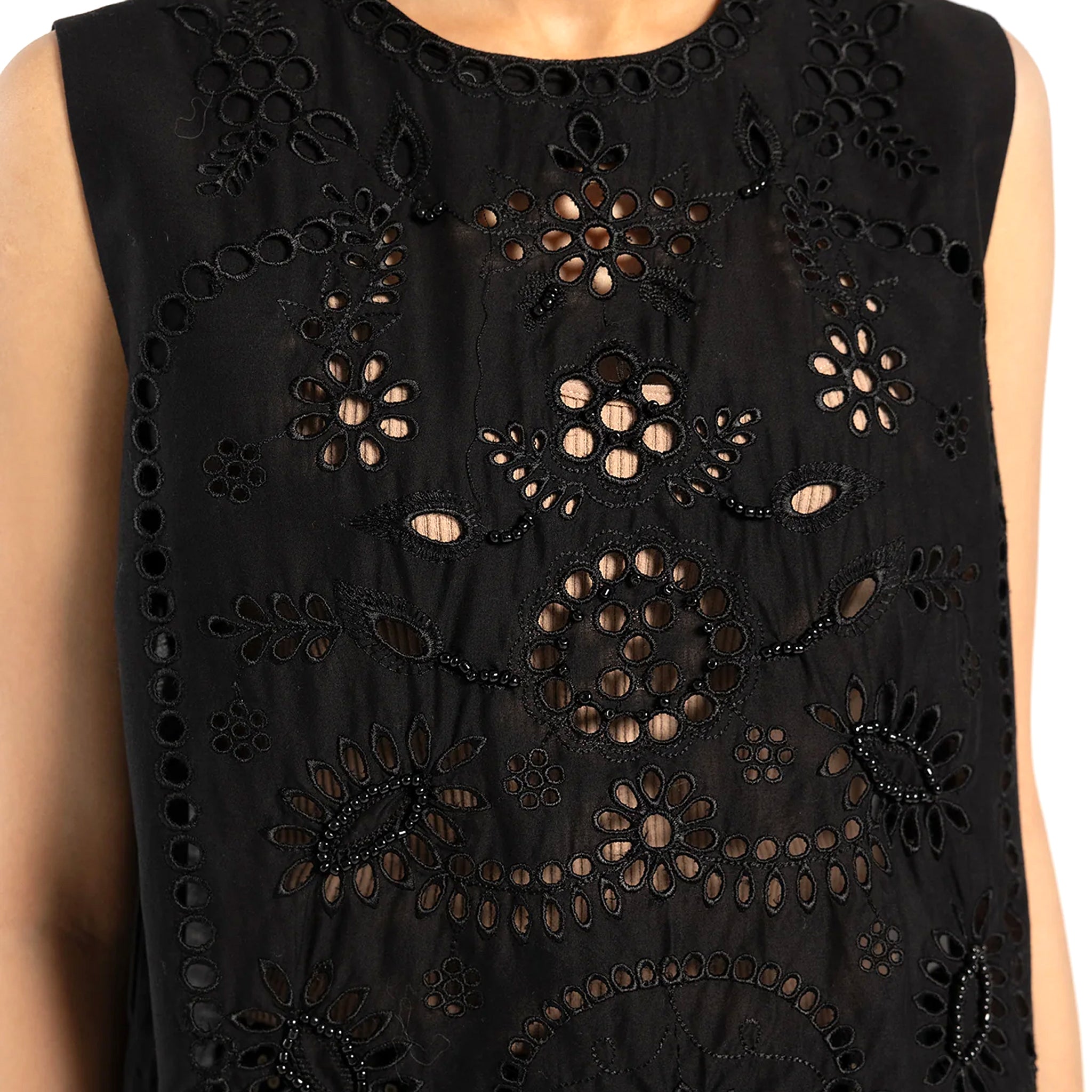 Women’s Black Embroidered Top