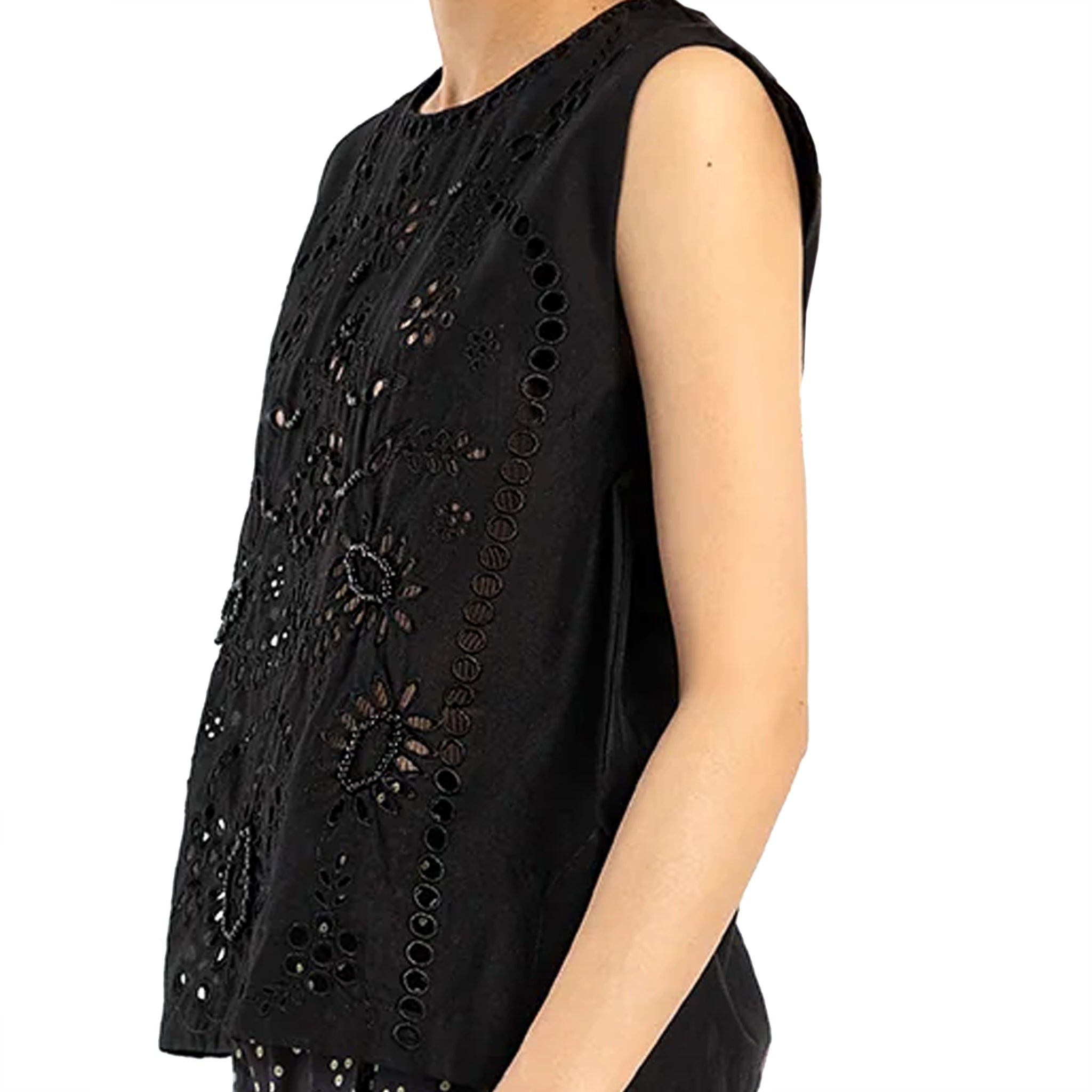 Women’s Black Embroidered Top