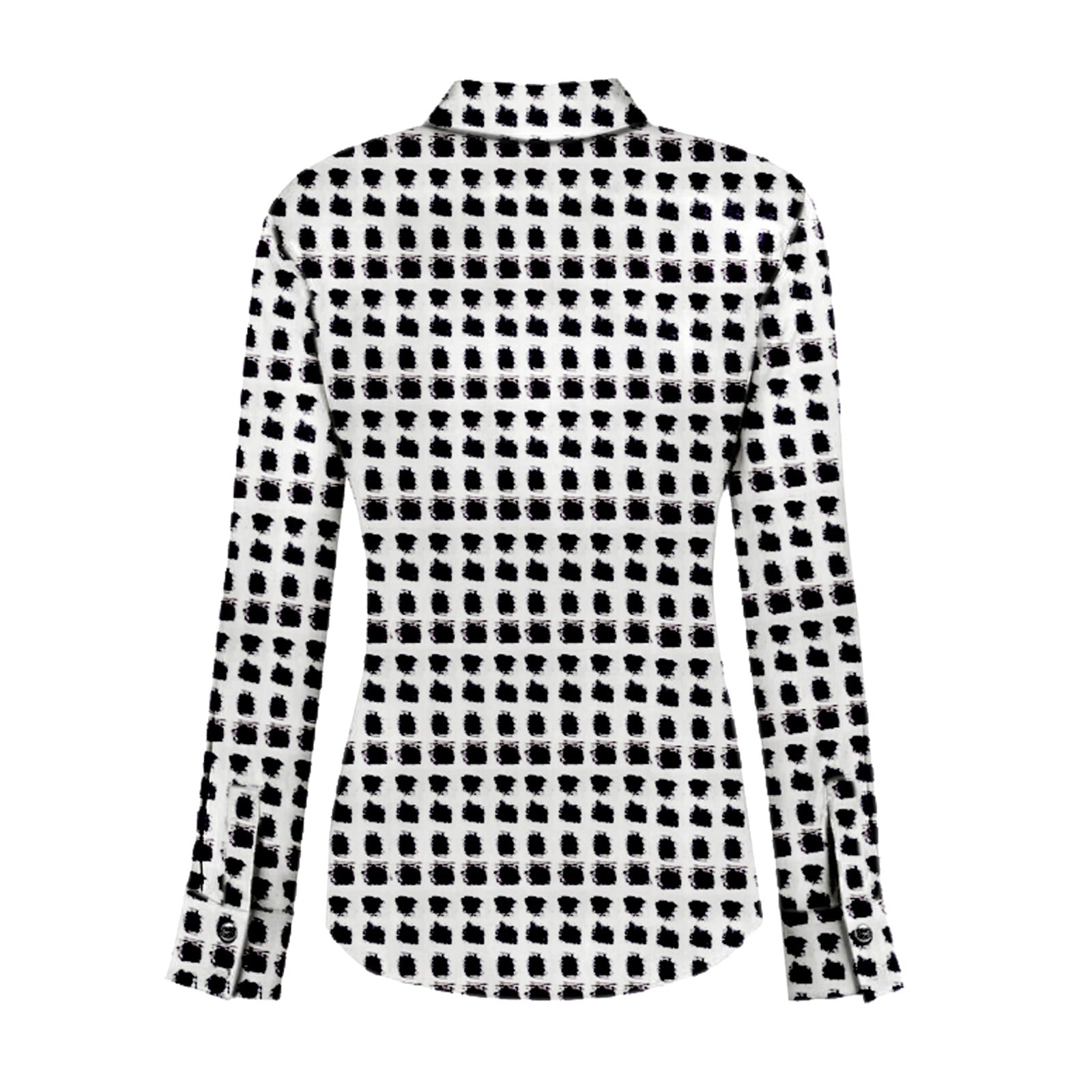 Women's Black and White Patterned Shirt