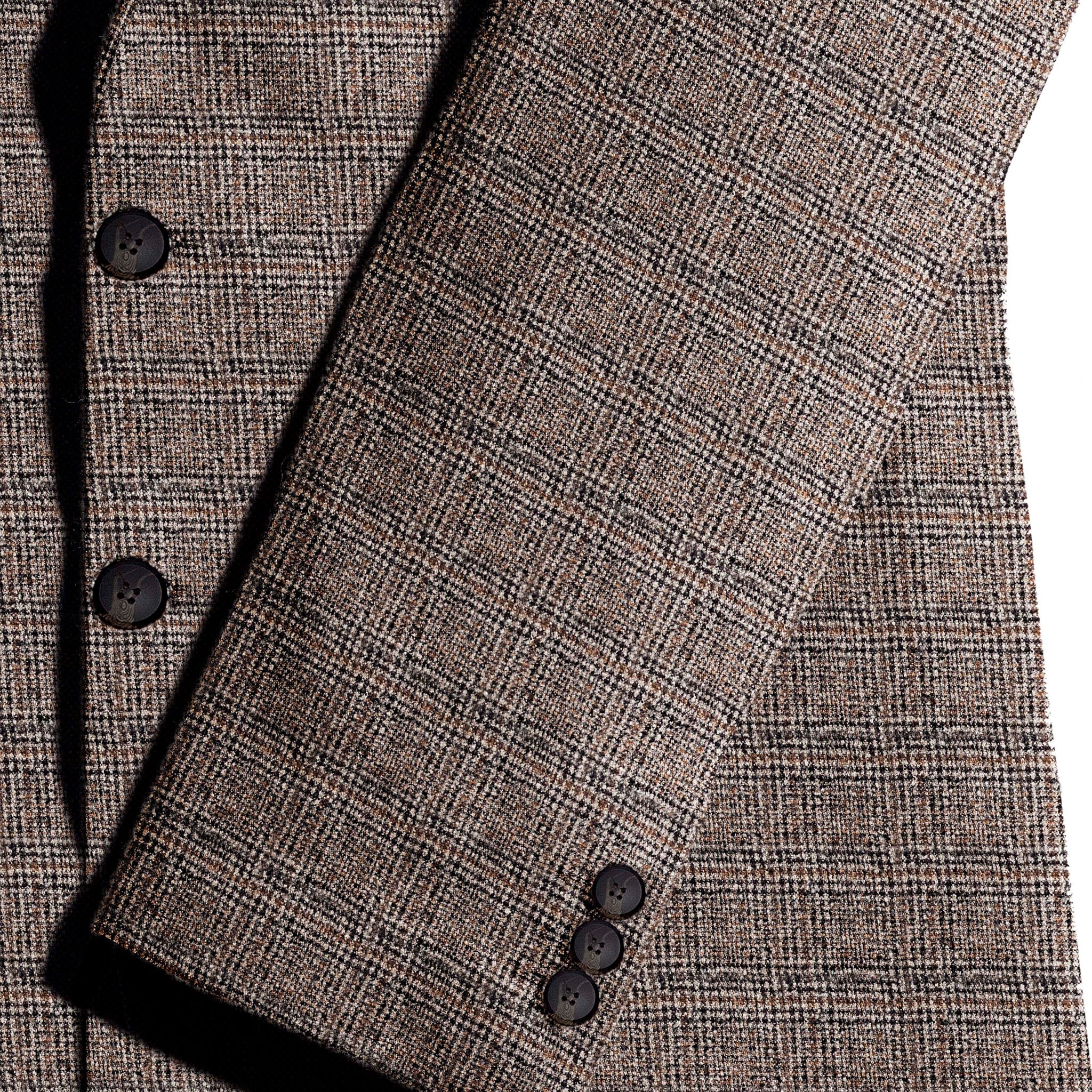 multi check men's beige overcoat