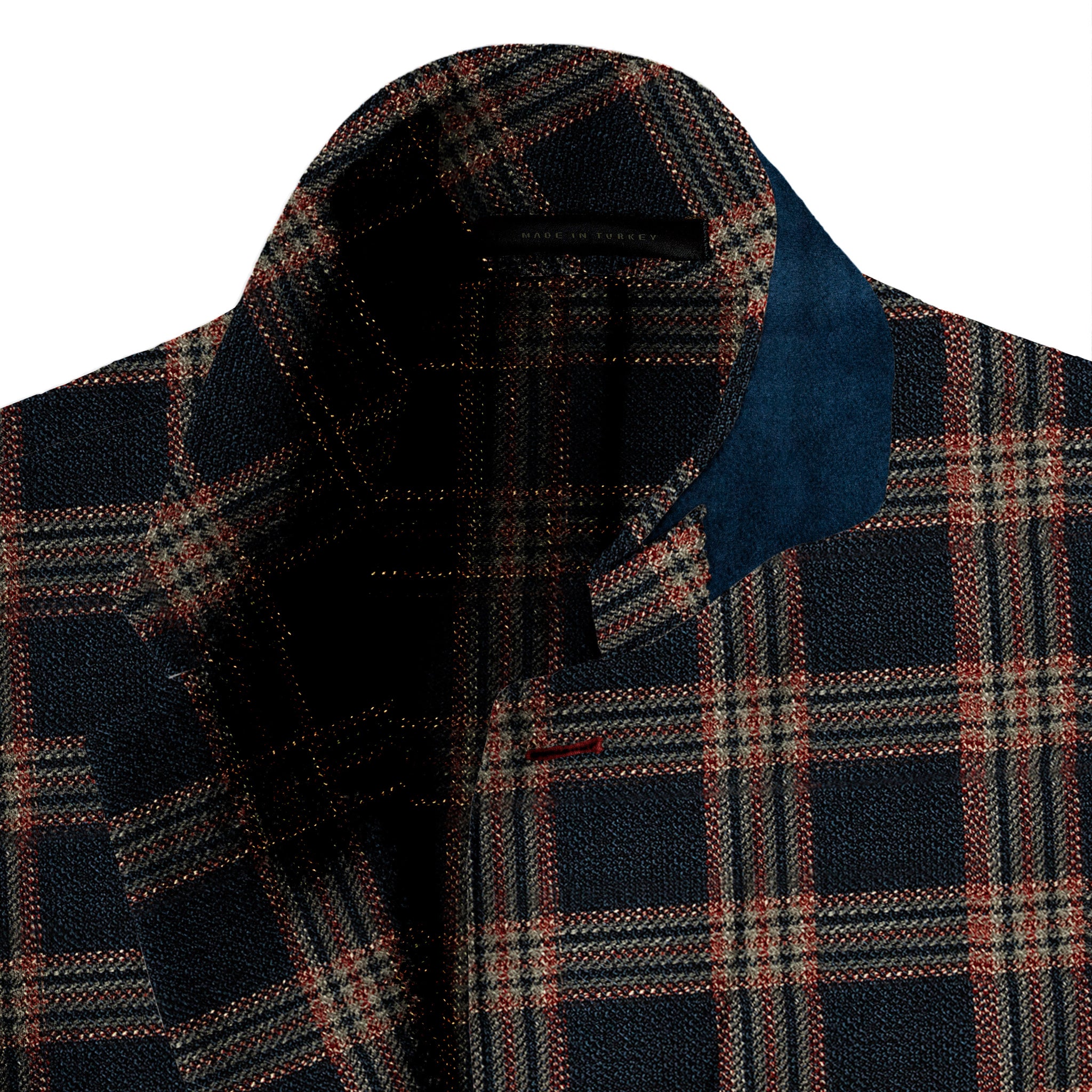 mens blue checked blazer