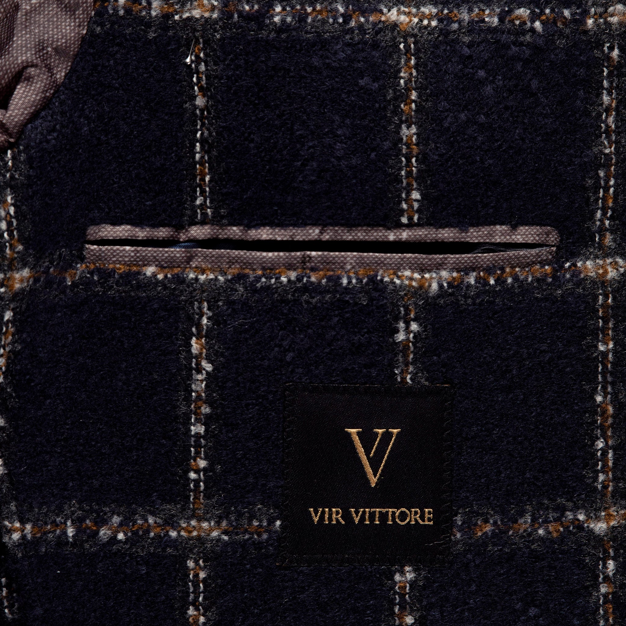 luxury mens navy blue with squares texture blazer