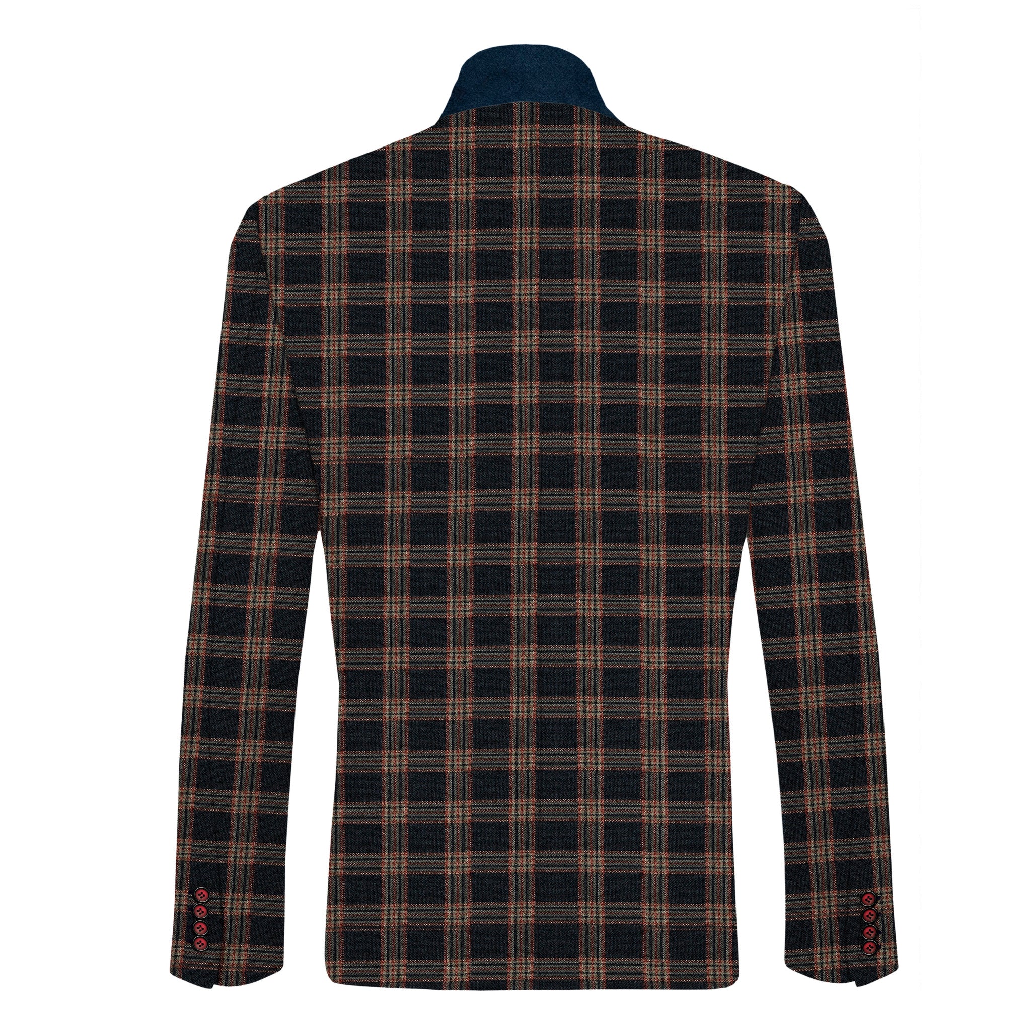 mens blue checked blazer