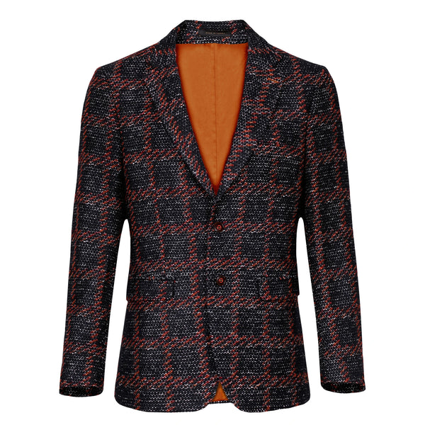 brown textured blazer for men