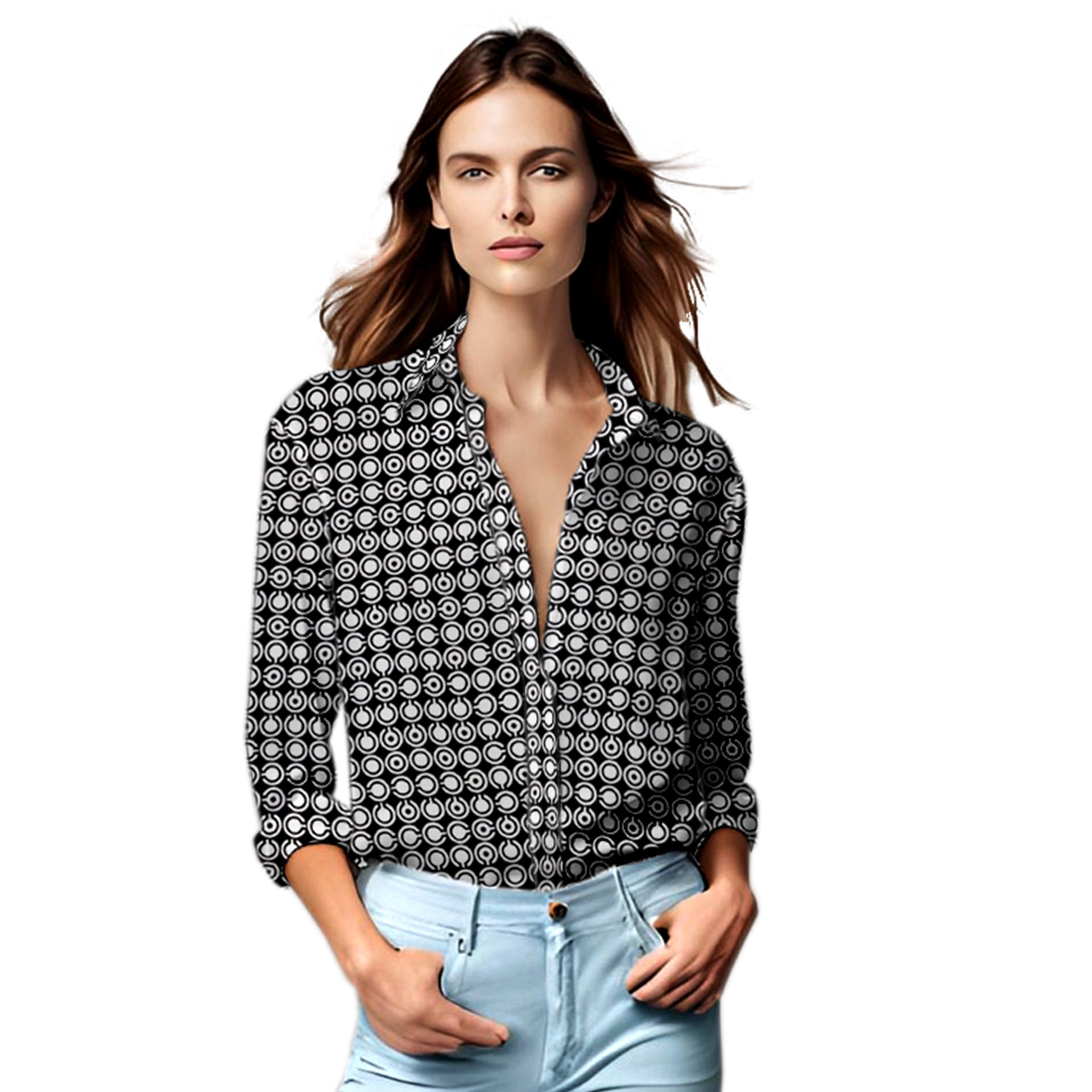 black and white dress shirt womens Ladies' Black Synergy Dress Pant (No Belt Loops) – UniformsInStock.com main image 1