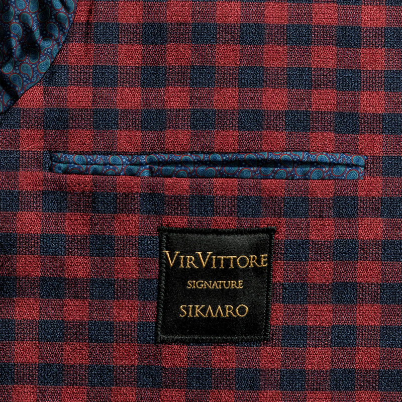 luxury mens red check blazer