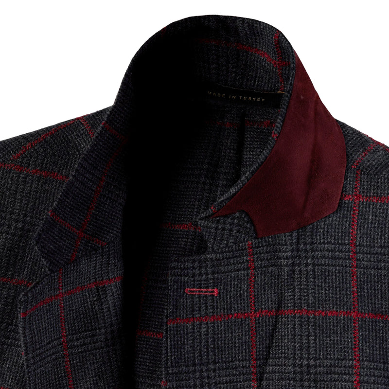luxury men's grey wool blazer