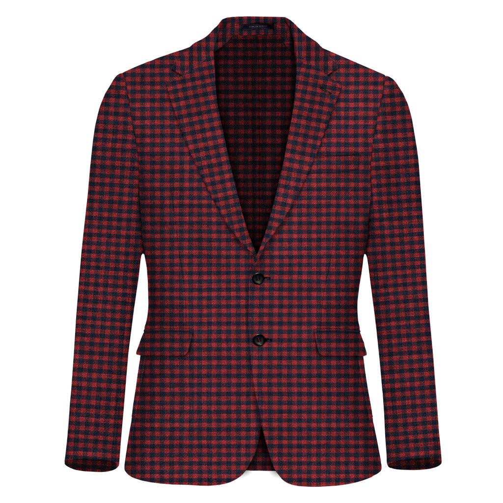 Red check blazer mens discount