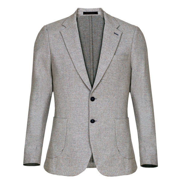 mens grey with black elbow patches wool blazer