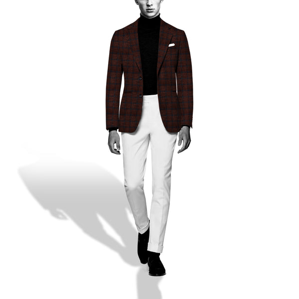 SERENE INSIGHT - Luxury Men's Maroon Checked Blazer
