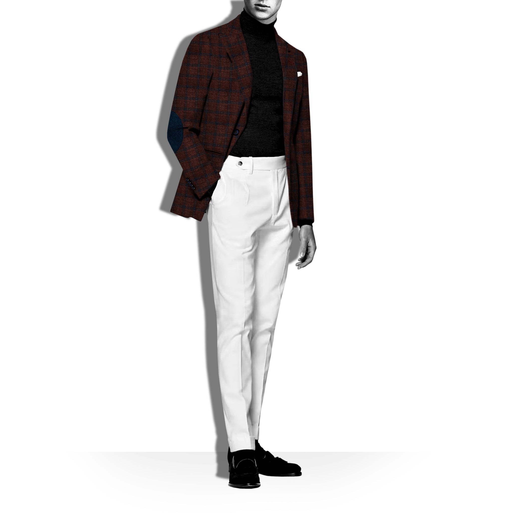 SERENE INSIGHT - Luxury Men's Maroon Checked Blazer
