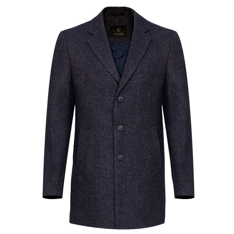 luxury men's blue overcoat