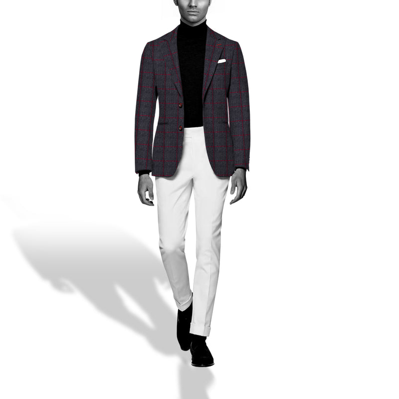 BANKSY - Luxury Men's Grey With Red Stripes Blazer
