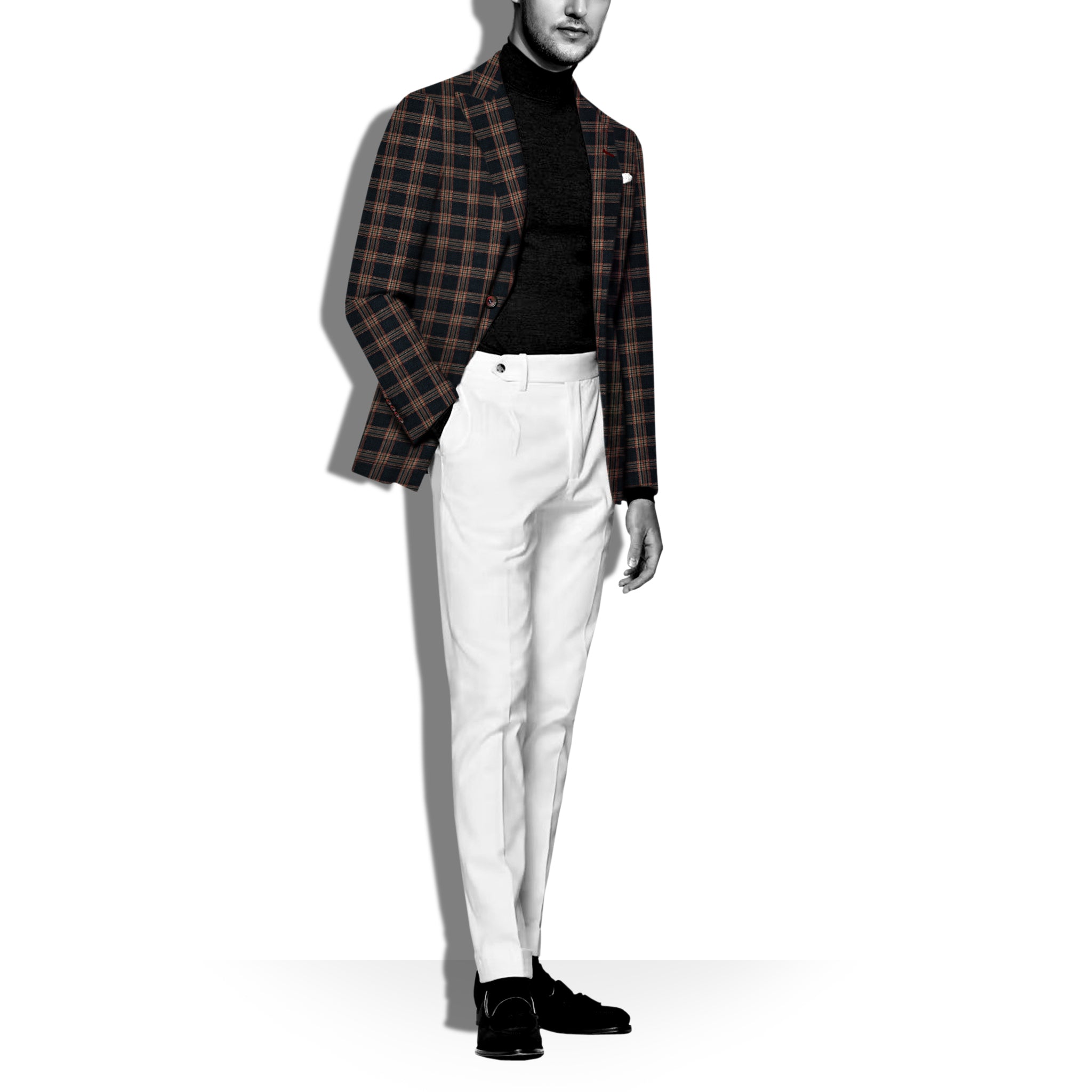 SECRET DESIRE - Luxury Men's Blue Checked Blazer