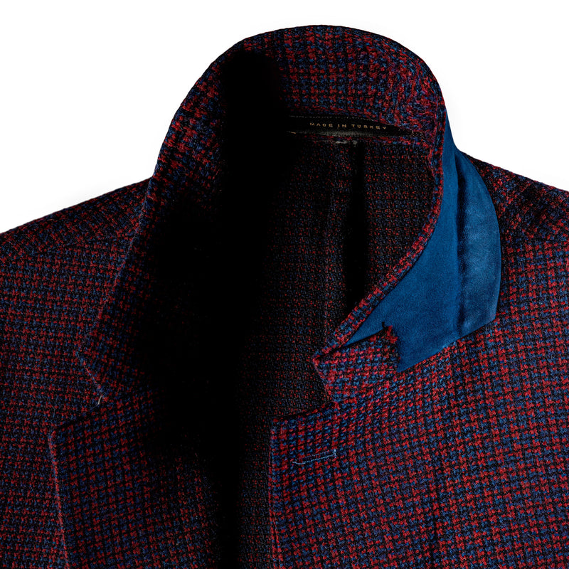 luxury blue small checks blazer for men