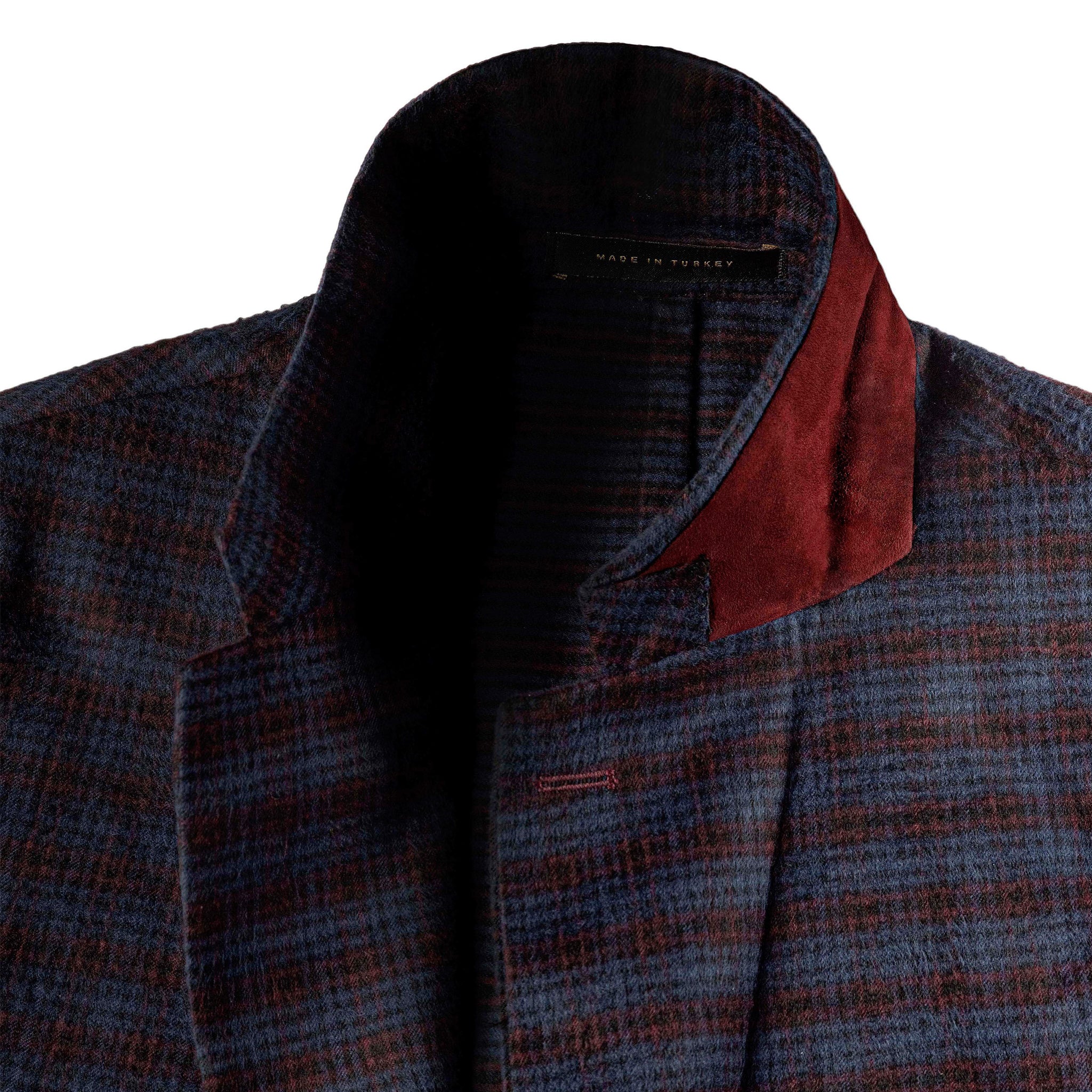 luxury men's blue with red striped blazer 
