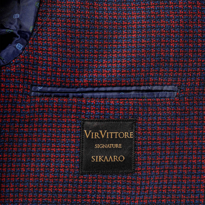 luxury blue small checks blazer for men