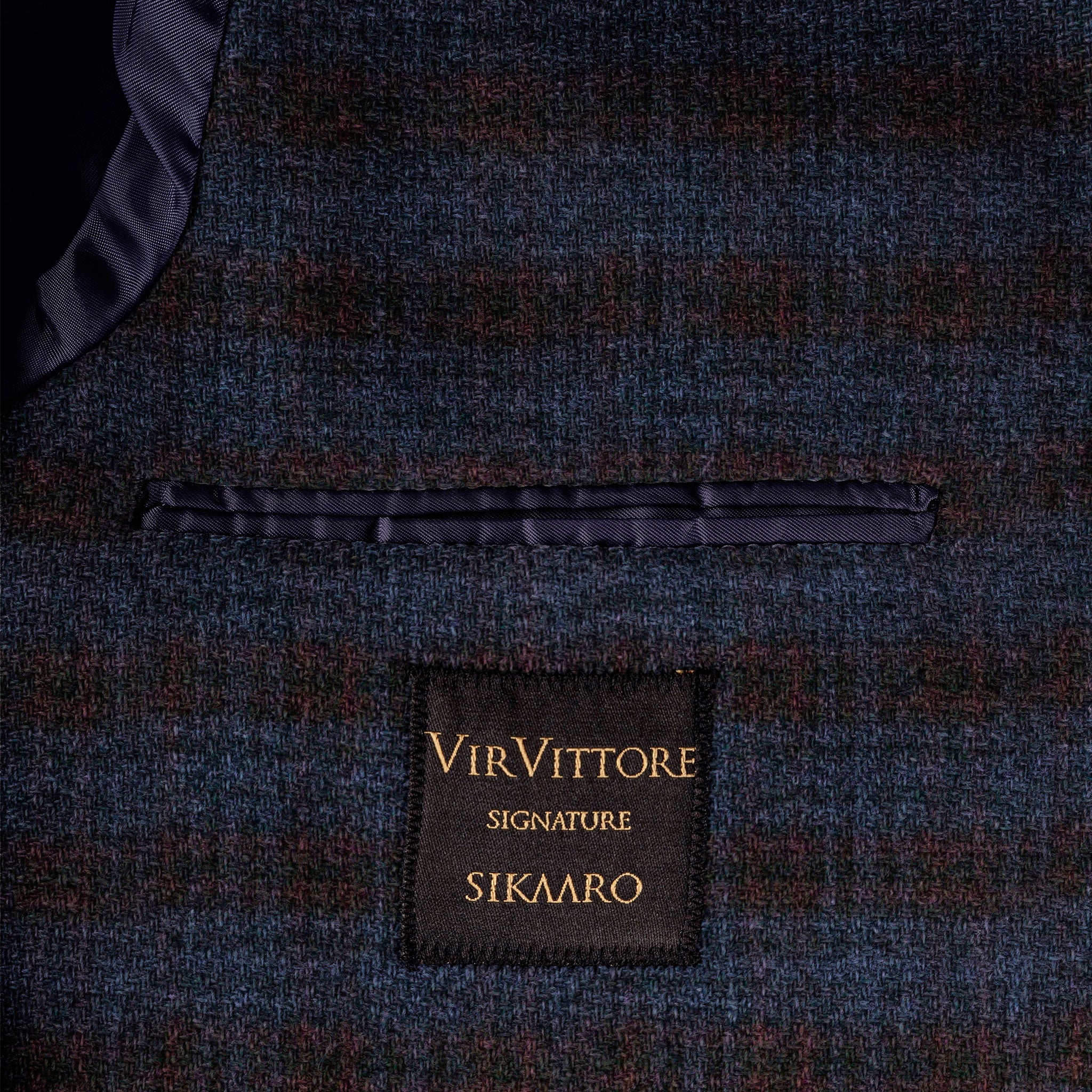 luxury men's blue with red striped blazer 