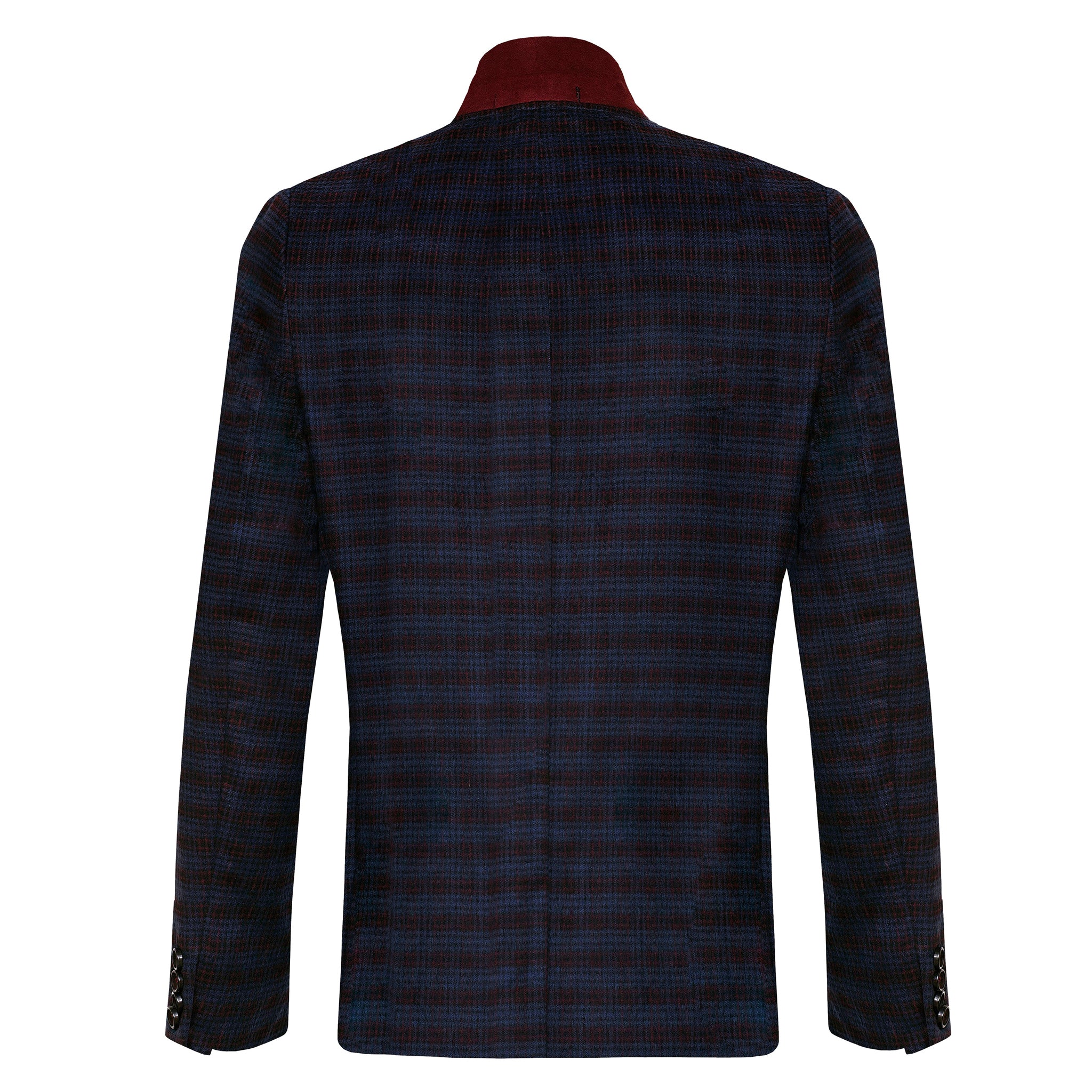 luxury men's blue with red striped blazer 