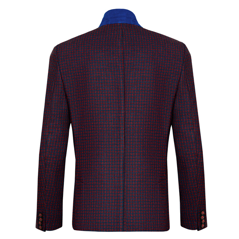 luxury blue small checks blazer for men