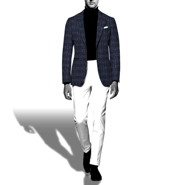 DEEP OCEAN  - Luxury Men's Blue Textured Blazer